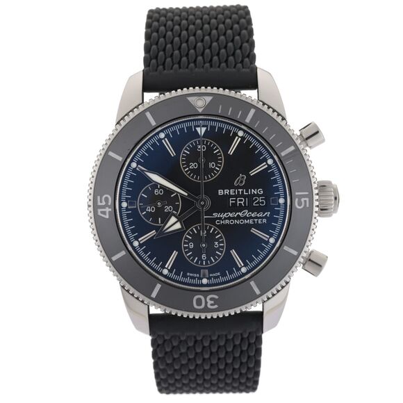 Breitling SuperOcean Heritage II A13313 Black Chronograph 44mm Watch Full Set - Picture 1 of 13